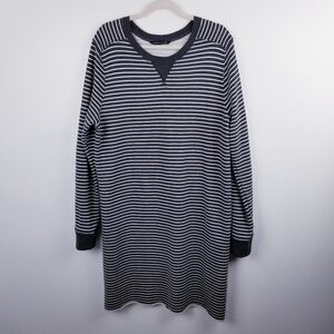 Abercrombie & Fitch Striped Sweatshirt Dress Gray/White size XLT